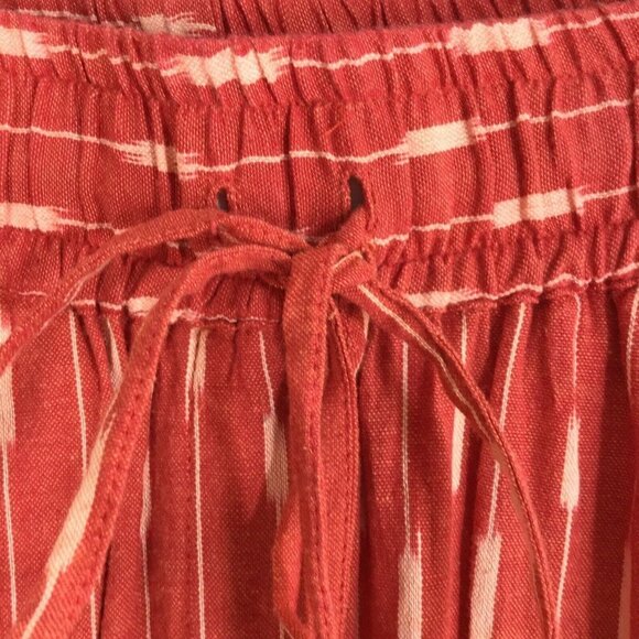 Kopal Suman Woven Stripe Pull On Pants Red White - Picture 3 of 8